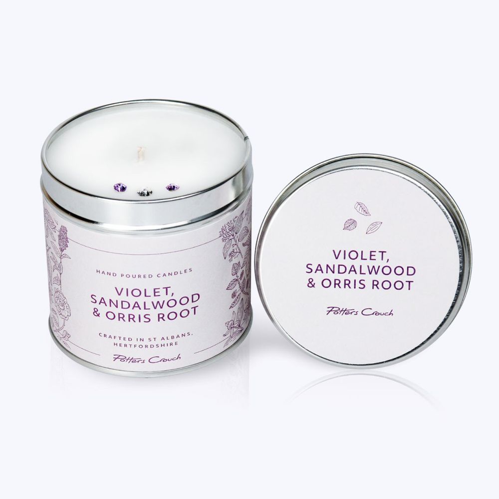 Potters Crouch Violet, Sandalwood & Orris Root Scented Candle - Old Railway Line Garden Centre