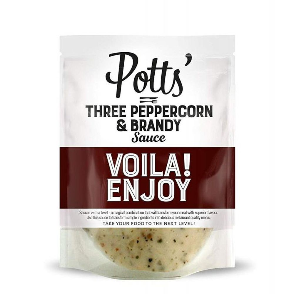 Potts 250g Three Peppercorn & Brandy Sauce - Old Railway Line Garden Centre