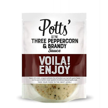 Potts 250g Three Peppercorn & Brandy Sauce - Old Railway Line Garden Centre