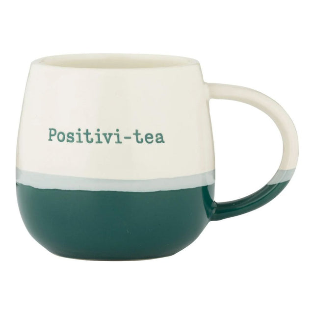 Price & Kensington 340ml Two Tone 'Positivi - Tea' Mug - Old Railway Line Garden Centre