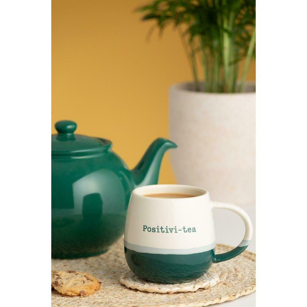 Price & Kensington 340ml Two Tone 'Positivi - Tea' Mug - Old Railway Line Garden Centre