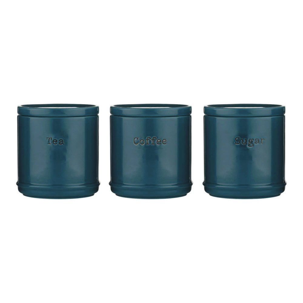 Price & Kensington 750ml Teal Accents Tea, Coffee & Sugar Pots - Old Railway Line Garden Centre