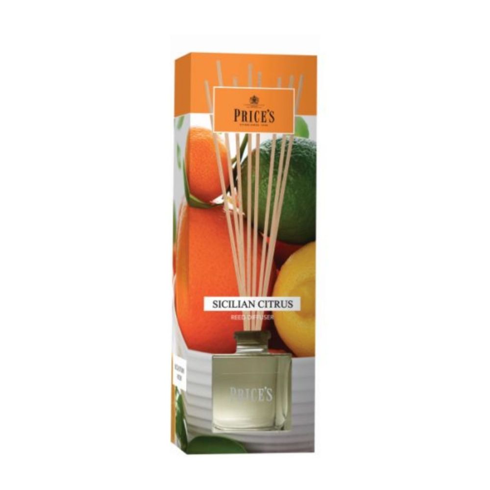 Price's Candles 100ml Sicilian Citrus Reed Diffuser - Old Railway Line Garden Centre