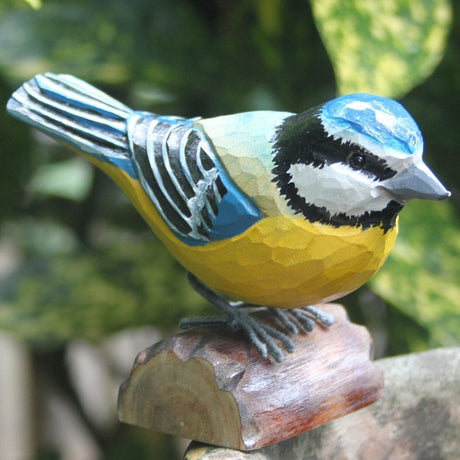 Primus 12cm RSPB Hand Crafted Wooden Blue Tit - Old Railway Line Garden Centre