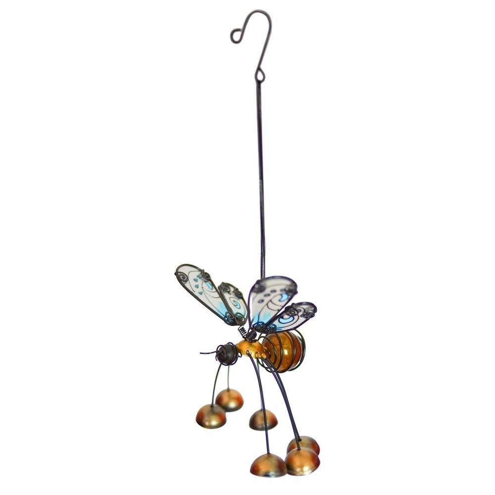Primus 33cm Glass Wing Fancy Honeybee Bobbin' Bells - Old Railway Line Garden Centre