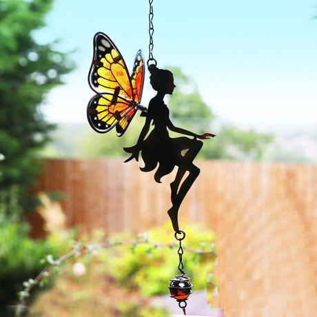 Primus 43cm Orange Hanging Fairy Bell Chime - Old Railway Line Garden Centre