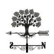 Primus Metal Apple Tree Silhouette Weathervane - Old Railway Line Garden Centre