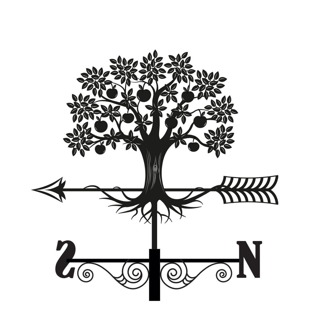 Primus Metal Apple Tree Silhouette Weathervane - Old Railway Line Garden Centre