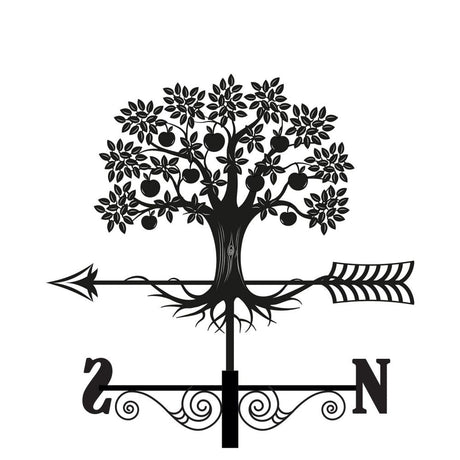 Primus Metal Apple Tree Silhouette Weathervane - Old Railway Line Garden Centre