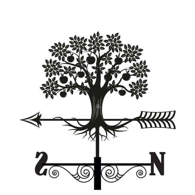 Primus Metal Apple Tree Silhouette Weathervane - Old Railway Line Garden Centre