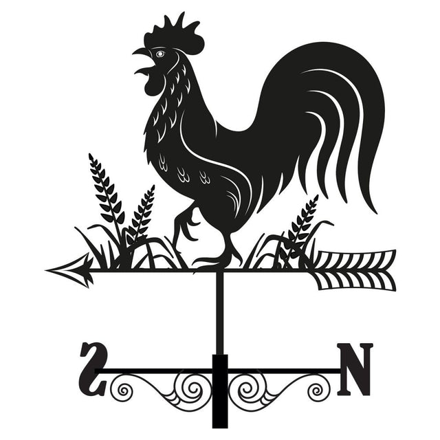 Primus Metal Cockerel Silhouette Weathervane - Old Railway Line Garden Centre