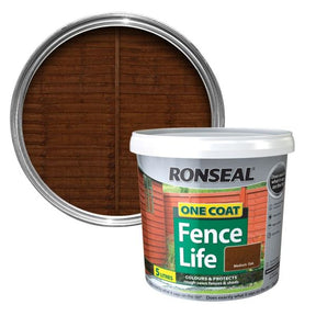 Ronseal 5 Litre Medium Oak Fence Life Paint - Old Railway Line Garden Centre