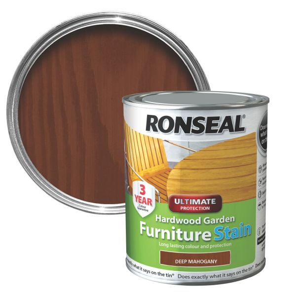 Ronseal 750ml Deep Mahogany Garden Furniture Stain - Old Railway Line Garden Centre