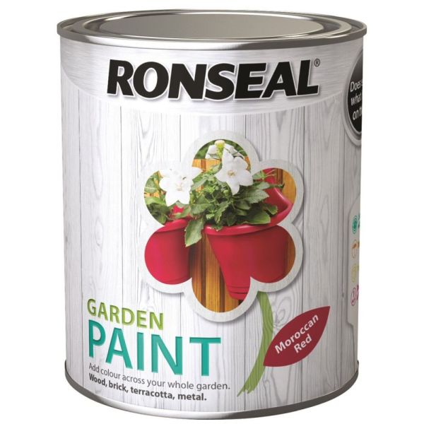Ronseal 750ml Moroccan Red Garden Colour Paint - Old Railway Line Garden Centre