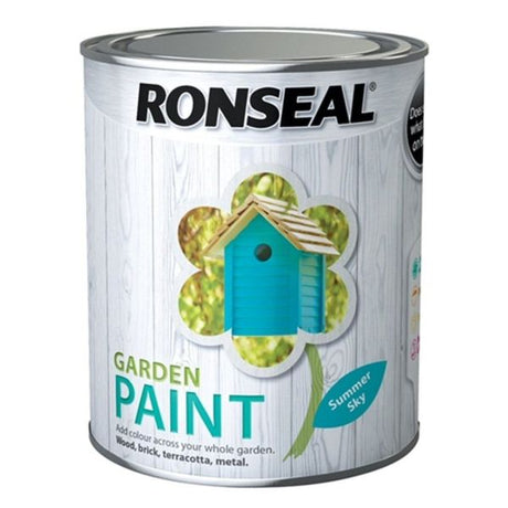 Ronseal 750ml Summer Sky Garden Colour Paint - Old Railway Line Garden Centre