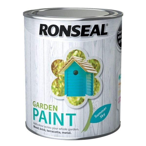 Ronseal 750ml Summer Sky Garden Colour Paint - Old Railway Line Garden Centre
