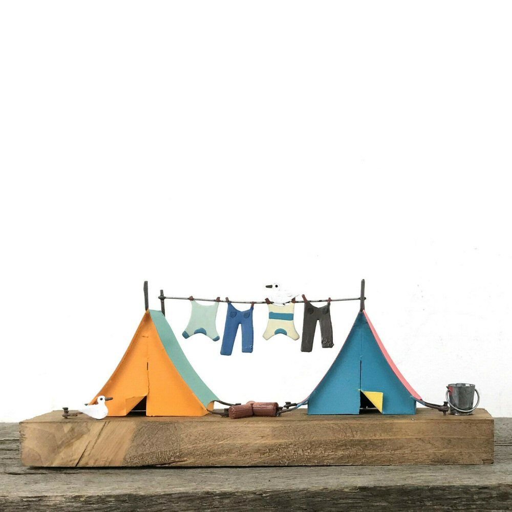 Shoeless Joe 20cm Metal Campsite Life Scene Decoration - Old Railway Line Garden Centre