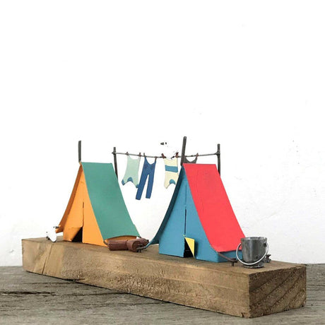 Shoeless Joe 20cm Metal Campsite Life Scene Decoration - Old Railway Line Garden Centre