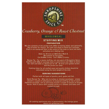 Shropshire Spice 150g Cranberry Orange & Roast Chestnut Stuffing