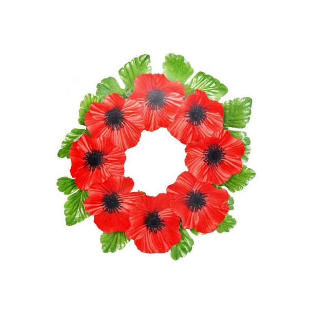 Sincere Floral 25cm Red Artificial Poppy Wreath - Old Railway Line Garden Centre