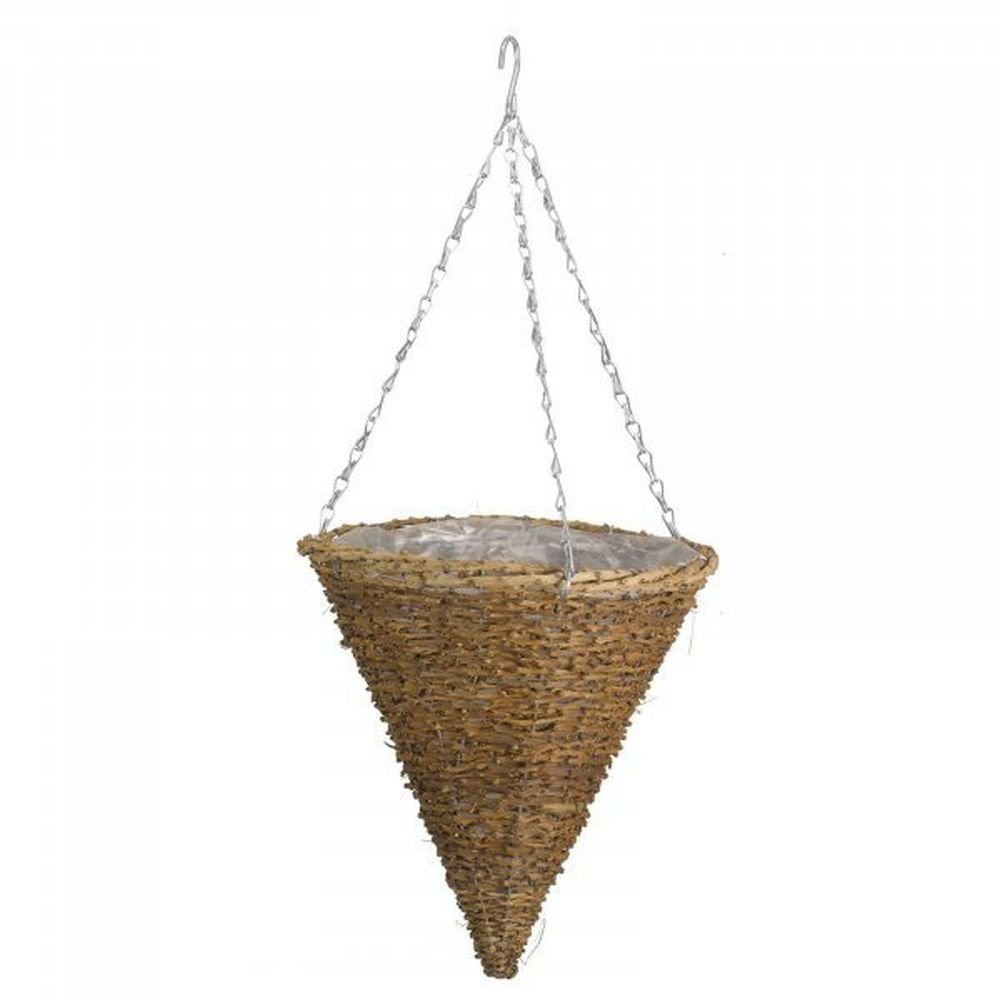 Smart Garden 12" Country Rattan Hanging Cone - Old Railway Line Garden Centre