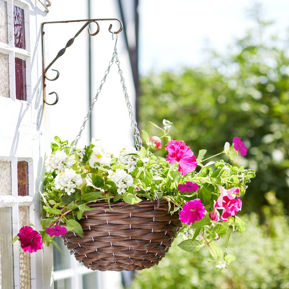 Smart Garden 14" (35cm) Hazel Faux Rattan Hanging Basket - Old Railway Line Garden Centre