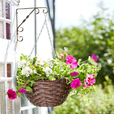 Smart Garden 14" (35cm) Hazel Faux Rattan Hanging Basket - Old Railway Line Garden Centre