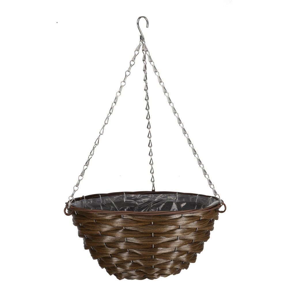 Smart Garden 14" (35cm) Hazel Faux Rattan Hanging Basket - Old Railway Line Garden Centre