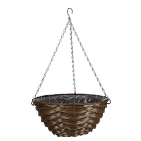 Smart Garden 14" (35cm) Hazel Faux Rattan Hanging Basket - Old Railway Line Garden Centre