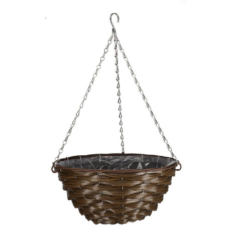 Smart Garden 14" (35cm) Hazel Faux Rattan Hanging Basket - Old Railway Line Garden Centre