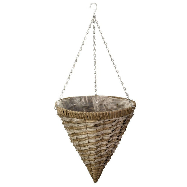 Smart Garden 14" (35cm) Raffina Faux Rattan Hanging Cone - Old Railway Line Garden Centre