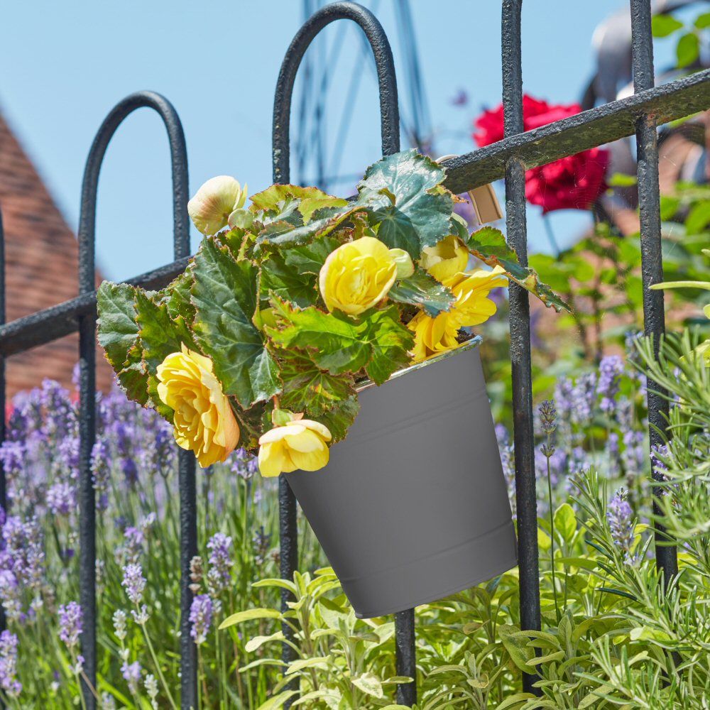 Smart Garden 15cm 6" Slate Fence & Balcony Hanging Pot - Old Railway Line Garden Centre