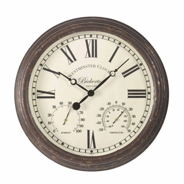 Smart Garden 38cm Bickerton Wall Clock & Thermometer - Old Railway Line Garden Centre