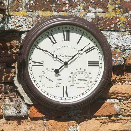 Smart Garden 38cm Bickerton Wall Clock & Thermometer - Old Railway Line Garden Centre