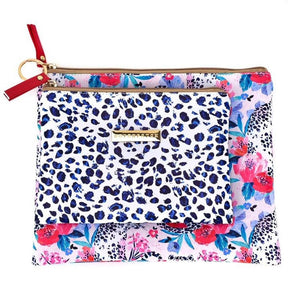 Sophia Frida Set of 2 Leopard Story Leatherette Cosmetic Bags - Old Railway Line Garden Centre