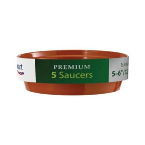 Stewarts 13 - 15cm Terracotta Plastic Flower Pot Saucer (Pack of 5) - Old Railway Line Garden Centre