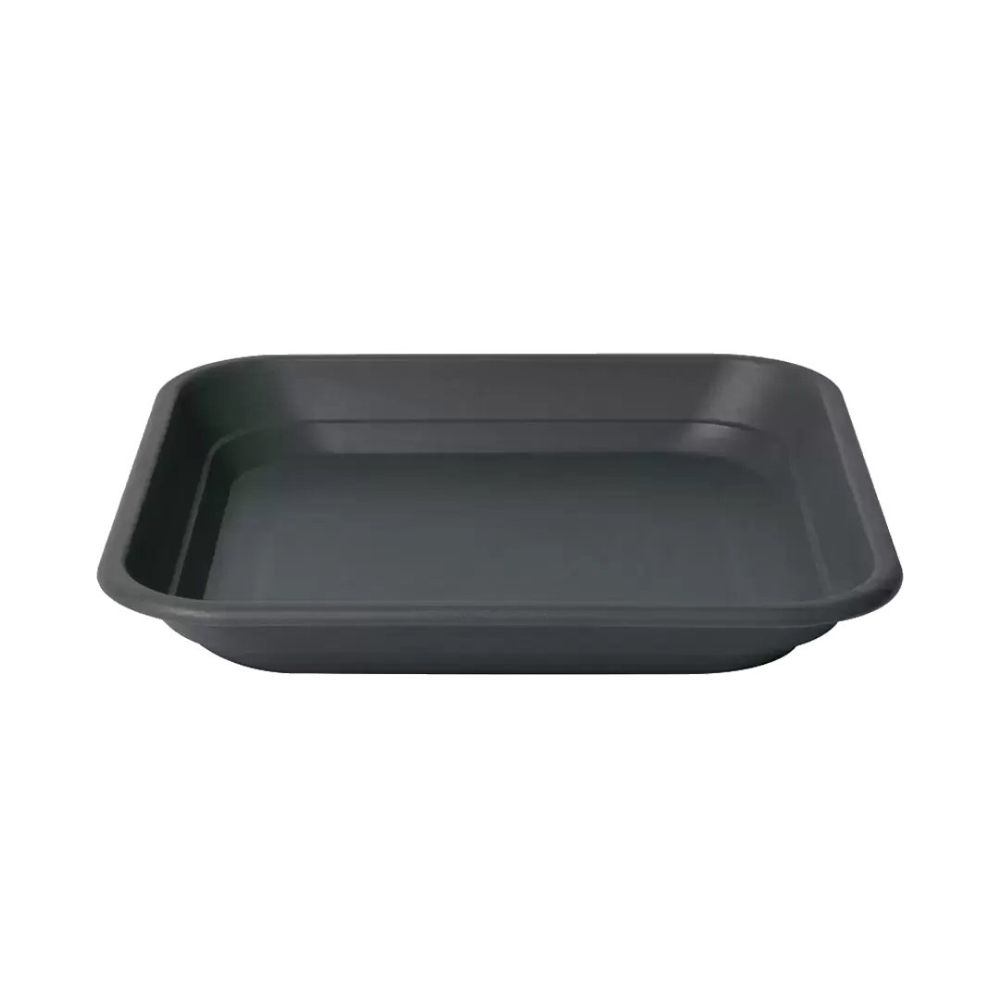 Stewarts 30cm Black Balconniere Plastic Square Tray - Old Railway Line Garden Centre