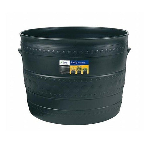 Stewarts 35cm Black Small Smithy Plastic Patio Tub - Old Railway Line Garden Centre