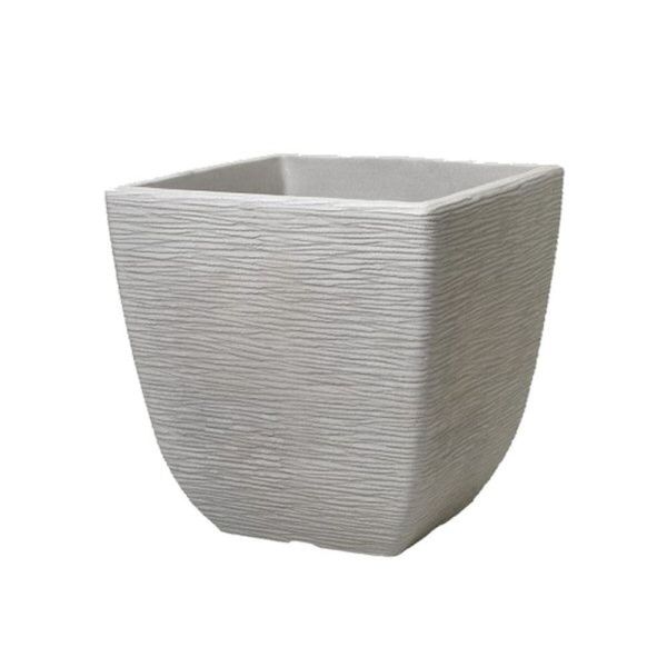 Stewarts 38cm Grey Square Cotswold Planter - Old Railway Line Garden Centre