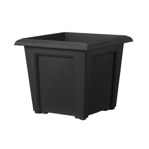 Stewarts 40cm Black Regency Square Plastic Planter - Old Railway Line Garden Centre