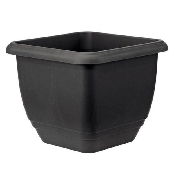 Stewarts 40cm Black Square Balconniere Plastic Planter - Old Railway Line Garden Centre