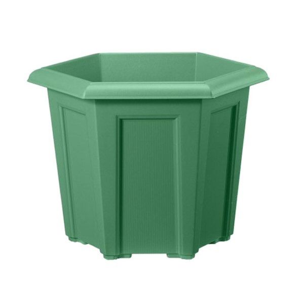 Stewarts 40cm Green Regency Hexagonal Plastic Planter - Old Railway Line Garden Centre