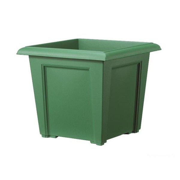 Stewarts 40cm Green Regency Square Plastic Garden Planter - Old Railway Line Garden Centre