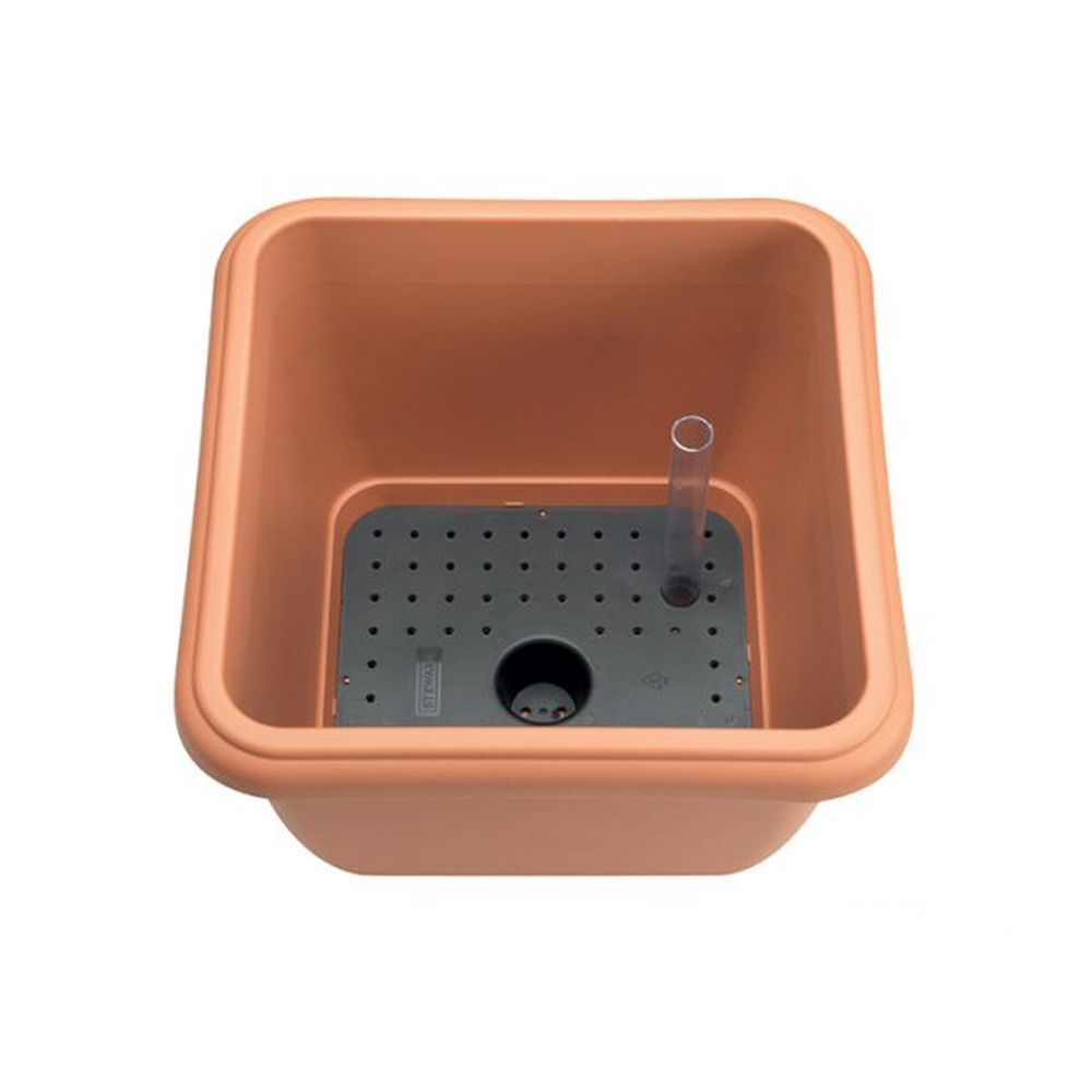 Stewarts 40cm Terracotta Square Balconniere Plastic Planter - Old Railway Line Garden Centre