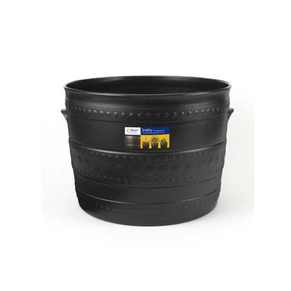 Stewarts 50cm Black Large Smithy Plastic Patio Tub - Old Railway Line Garden Centre
