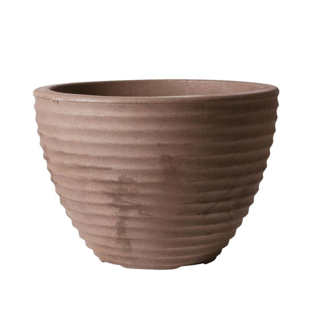 Stewarts 50cm Dark Brown Low Honey Garden Pot Planter - Old Railway Line Garden Centre