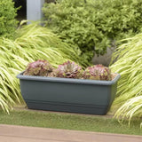 Stewarts 50cm Dove Grey Plastic Garden Patio Trough Planter - Old Railway Line Garden Centre
