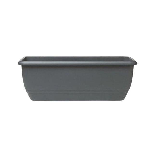 Stewarts 50cm Slate Grey Plastic Garden Patio Trough Planter - Old Railway Line Garden Centre