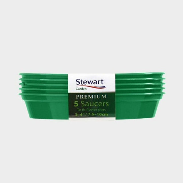 Stewarts 7.6 - 10.2cm Green Flower Pot Saucer (Pack of 5) - Old Railway Line Garden Centre