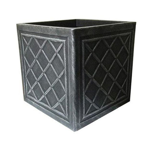 Stewarts Lead Effect Square Plastic Planter - Old Railway Line Garden Centre